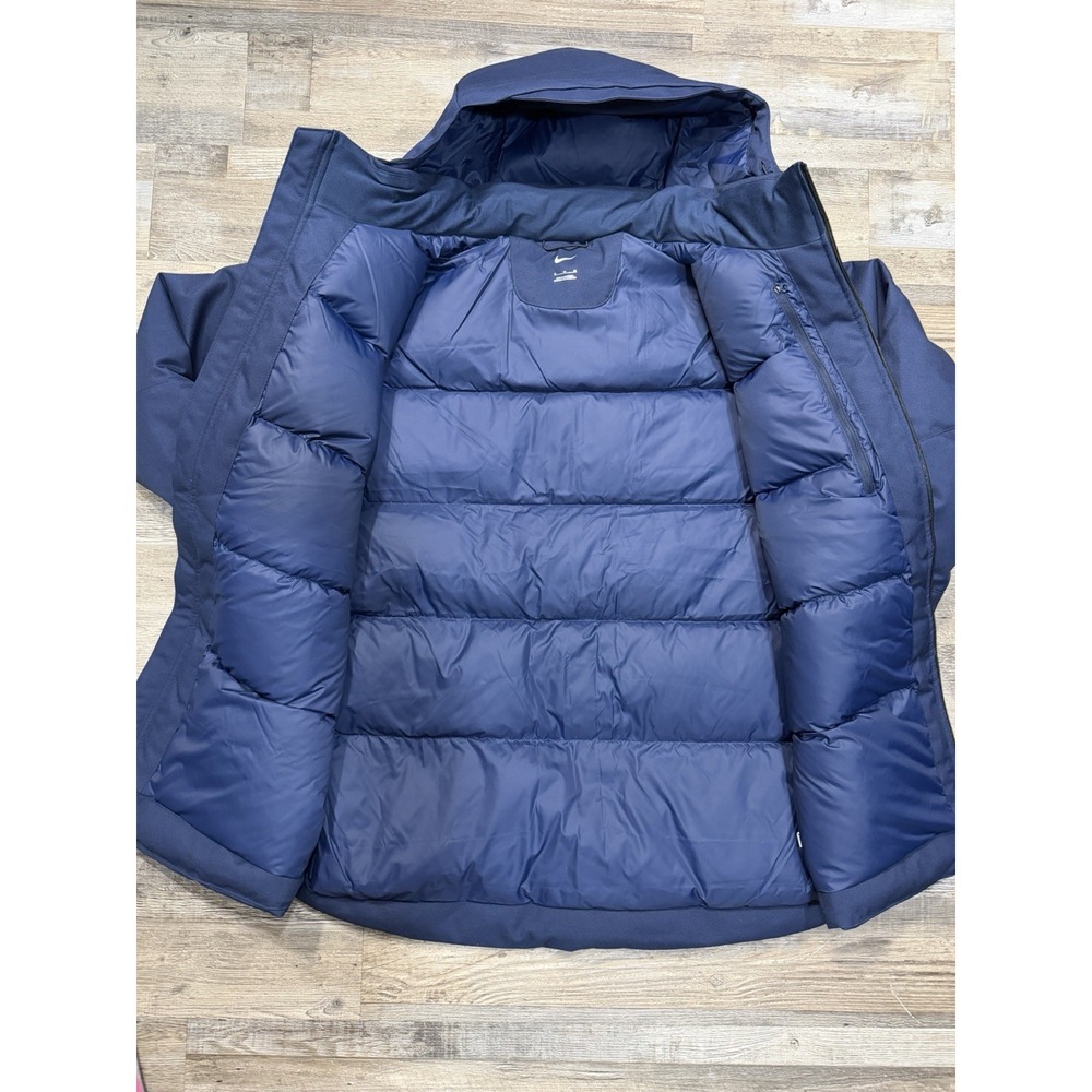 Nike 550 Down Hooded Sideline Navy Blue Football Parka Jacket NFL Team Issue M - Picture 5 of 13
